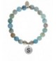 EvaDane Aquamarine Gemstone Alphabet Bracelet