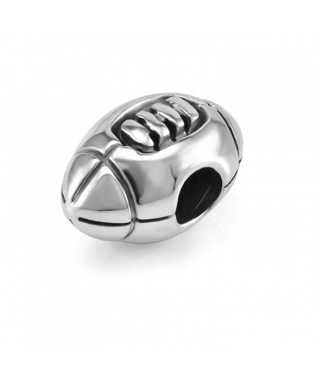 Sterling Silver Football Bead Charm