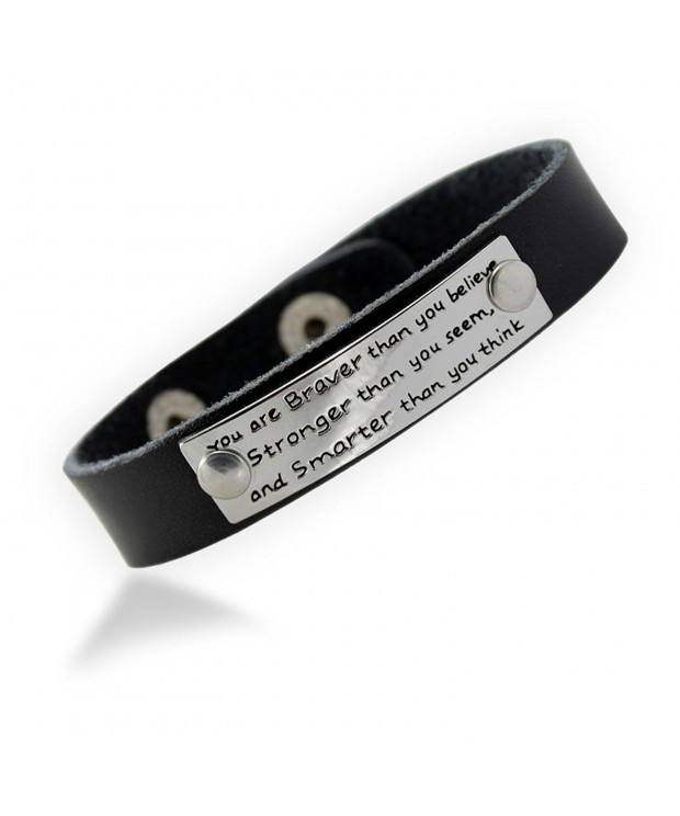 Stronger Smarter genuine leather bracelet