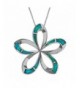 Sterling Silver Synthetic Plumeria Necklace