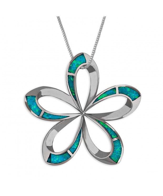 Sterling Silver Synthetic Plumeria Necklace