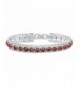 Simulated Birthstone Accent Silvertone Bracelet