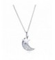 BERRICLE Sterling Zirconia Crescent Necklace