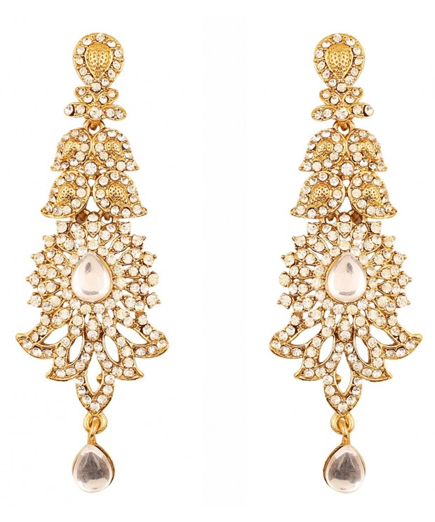 Touchstone Bollywood Rhinestone designer earrings