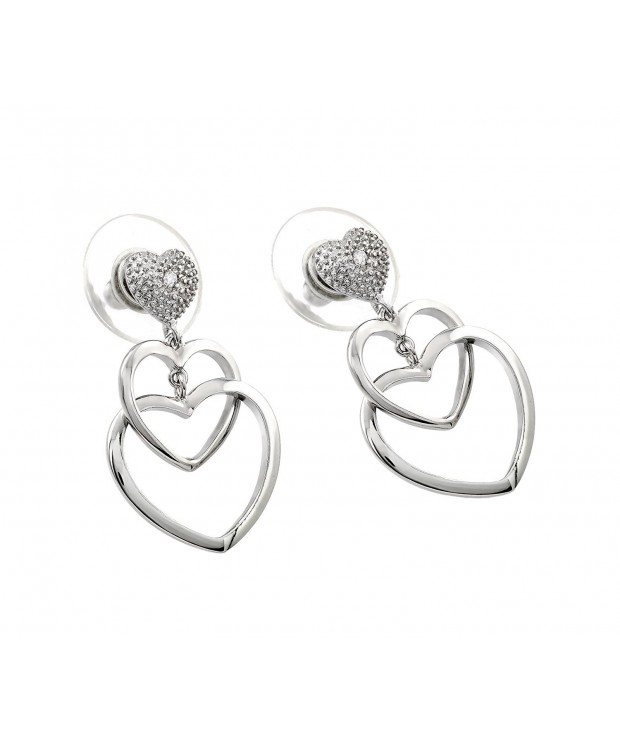 Sterling Silver Rhodium Dangling Earrings