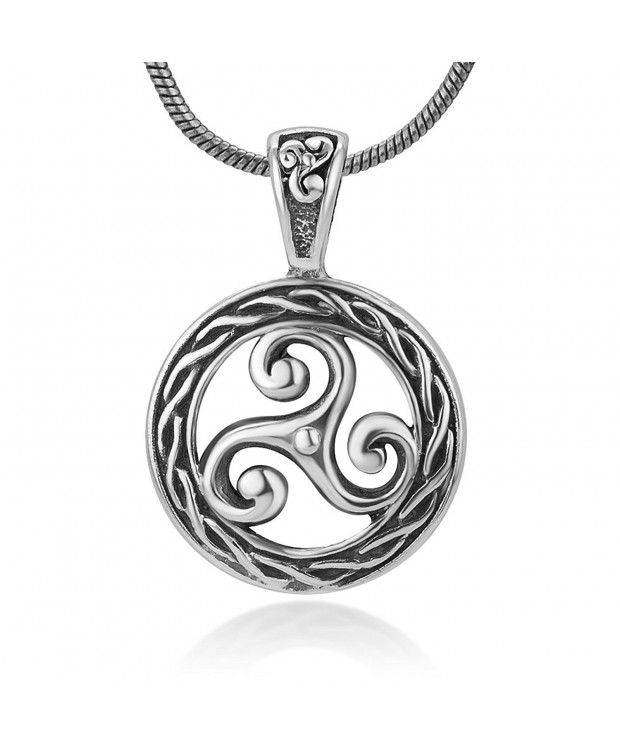 Sterling Triskele Triskelion Braided Pendant